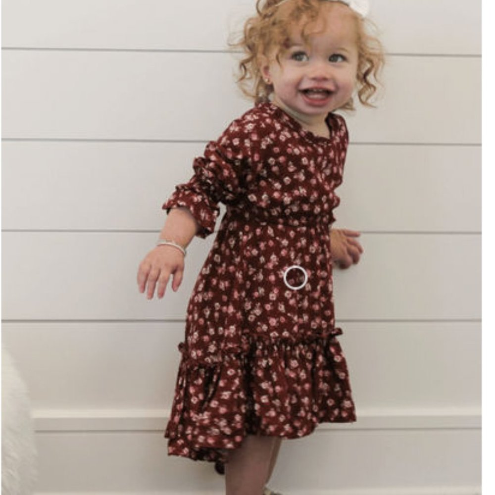Baileys Blossom Burgundy Floral Dress